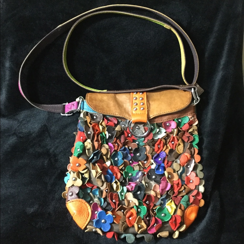 Leather flower purse